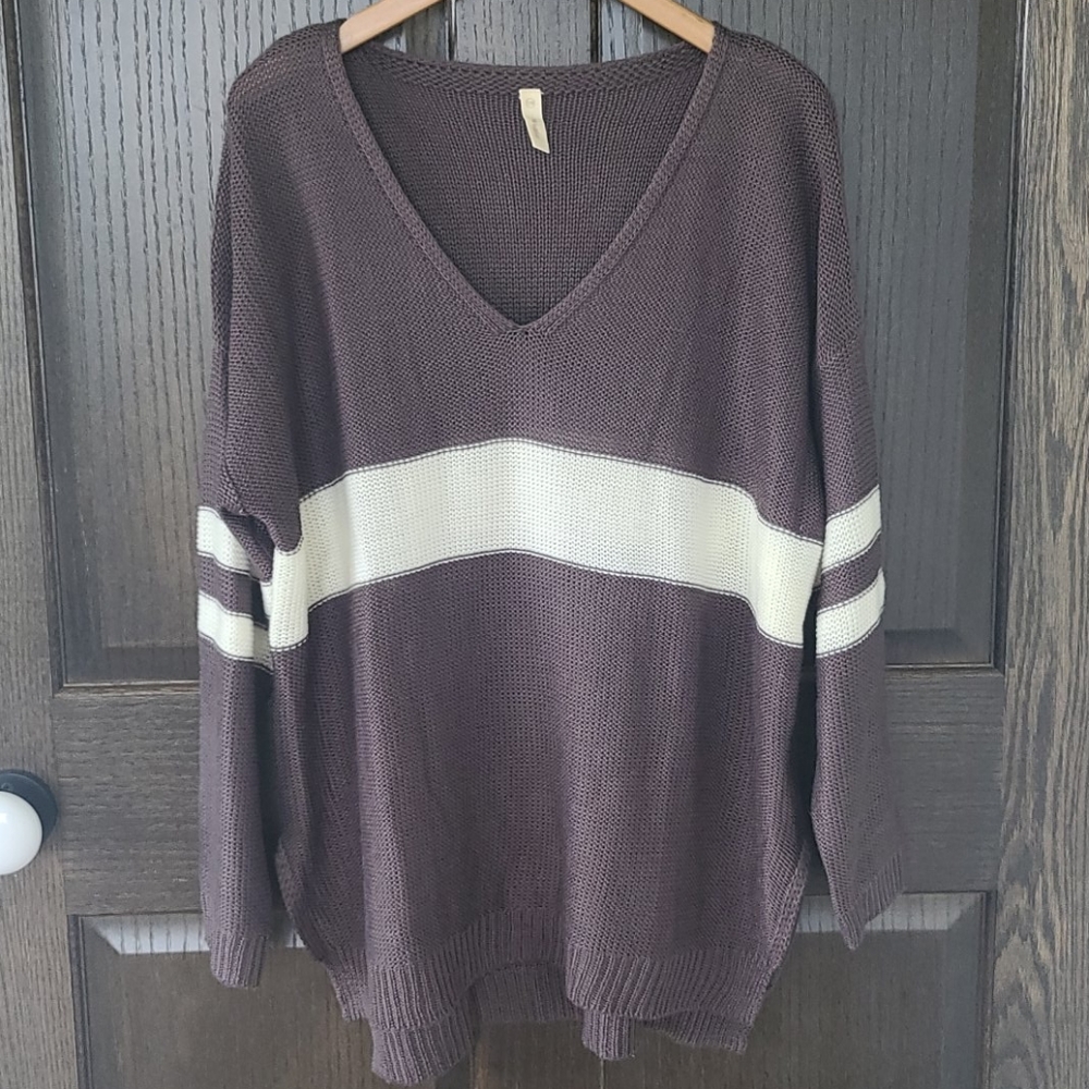 Sport Striped Vneck Sweater
